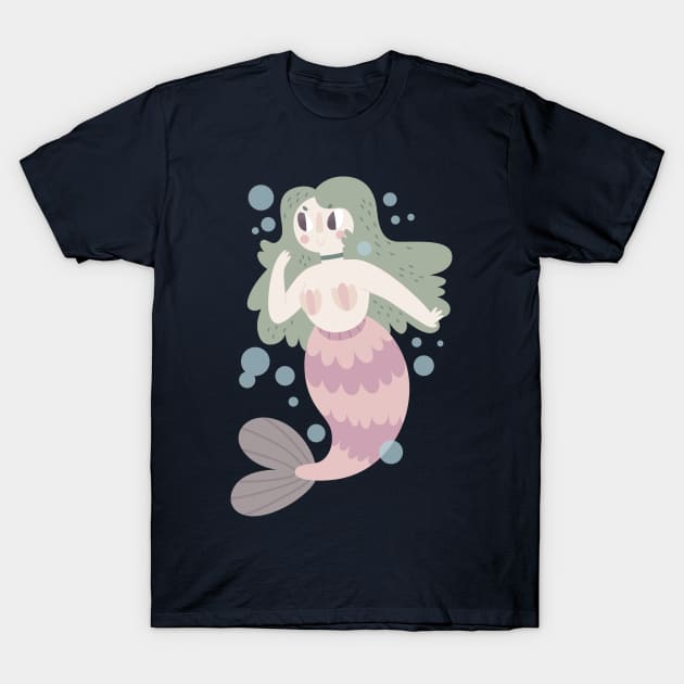 Sneaky Mermaid T-Shirt by clairestamper
